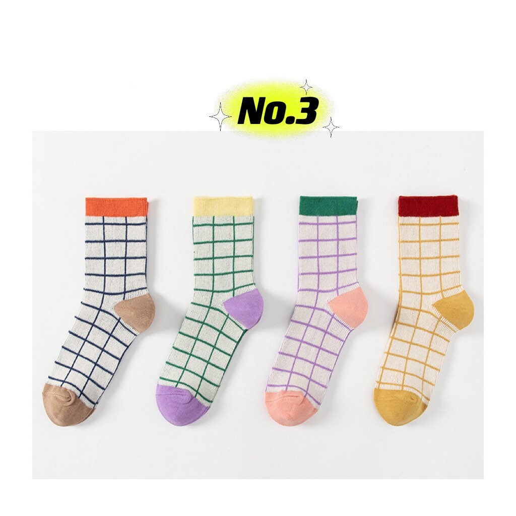 Miss June’s| 4 pair vintage  holiday socks ｜Women’s | Creative | Colorful | Cute | Knit | Designed | Warm | Gift Idea | Cozy | Christmas