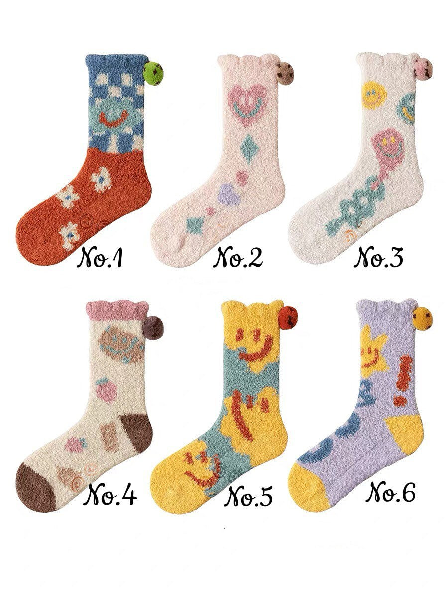 Miss June’s | Women’s | 1 pair | Floor socks | Cute | Fuzzy | Home wear | Warm | Soft | Gift Idea | Casual | Cozy| Animals| Sleep | Winter