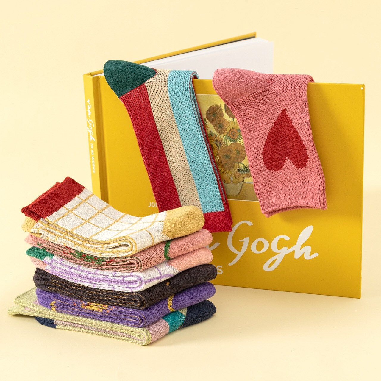 Miss June’s| 4 pair vintage  holiday socks ｜Women’s | Creative | Colorful | Cute | Knit | Designed | Warm | Gift Idea | Cozy | Christmas