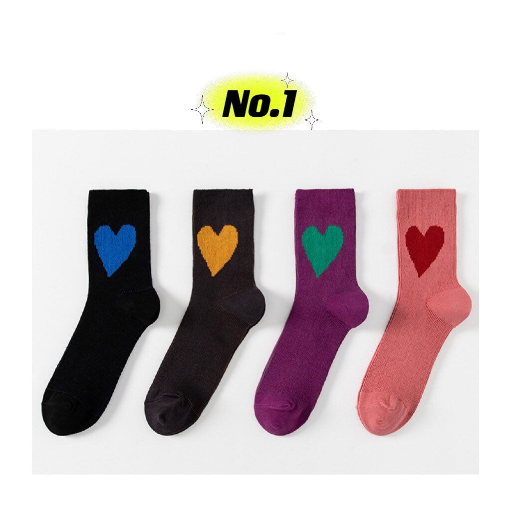 Miss June’s| 4 pair vintage  holiday socks ｜Women’s | Creative | Colorful | Cute | Knit | Designed | Warm | Gift Idea | Cozy | Christmas