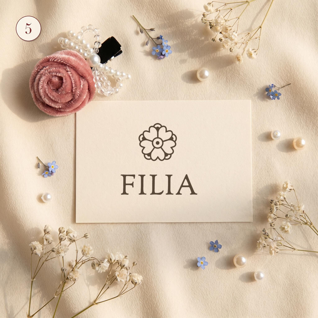 5 Pink Rose Clip
