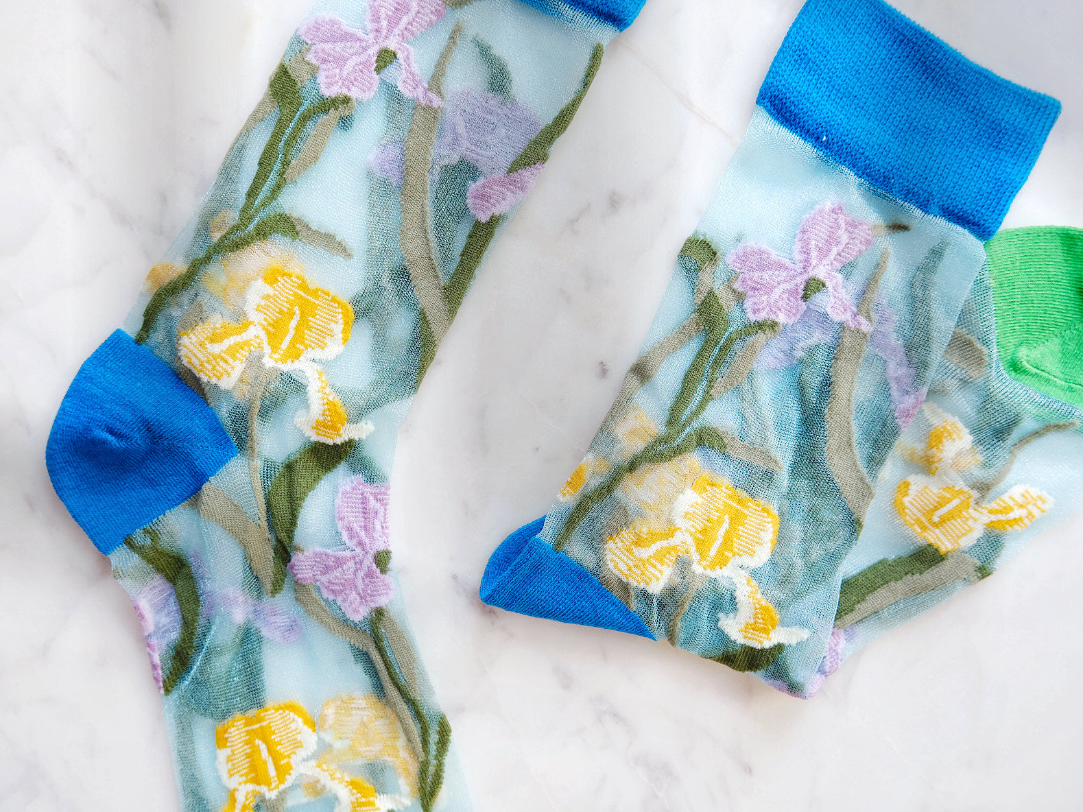 Miss June’s | Women’s Glass Silk-like Transparent socks | Cute | Colorful | Summer | Patterned | Gift Idea | Casual | Comfortable | Floral |