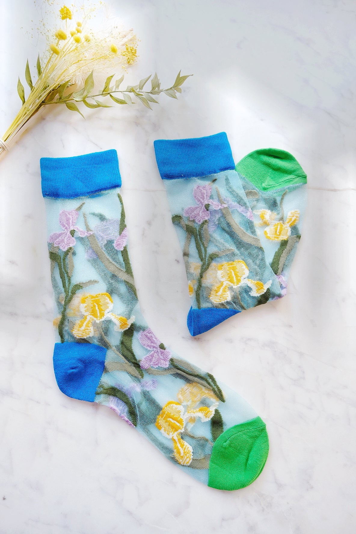 Miss June’s | Women’s Glass Silk-like Transparent socks | Cute | Colorful | Summer | Patterned | Gift Idea | Casual | Comfortable | Floral |