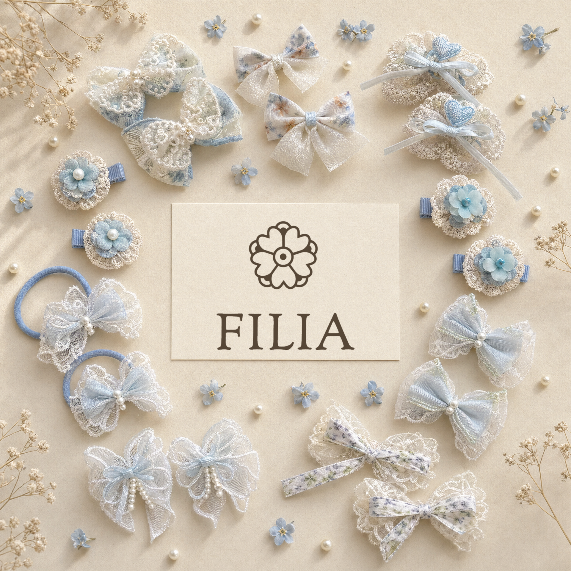 Lace Bow Hair Clip & Hair Tie Collection - product photo 1