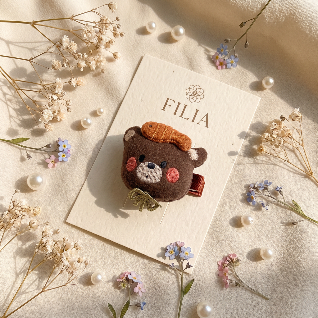 Plush Animal Hair Clip & Hair Tie Set - product photo 5
