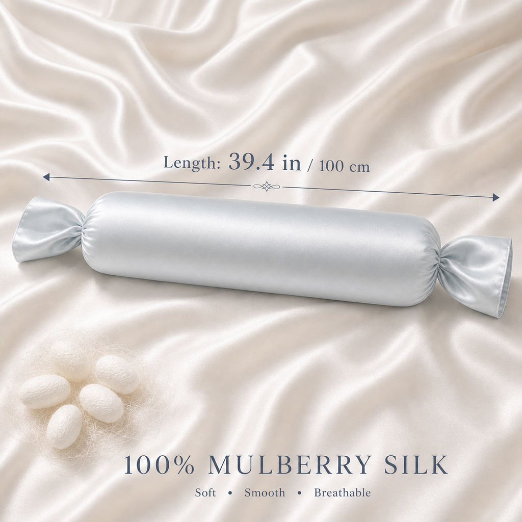 Mulberry silk bolster pillow 100cm size reference