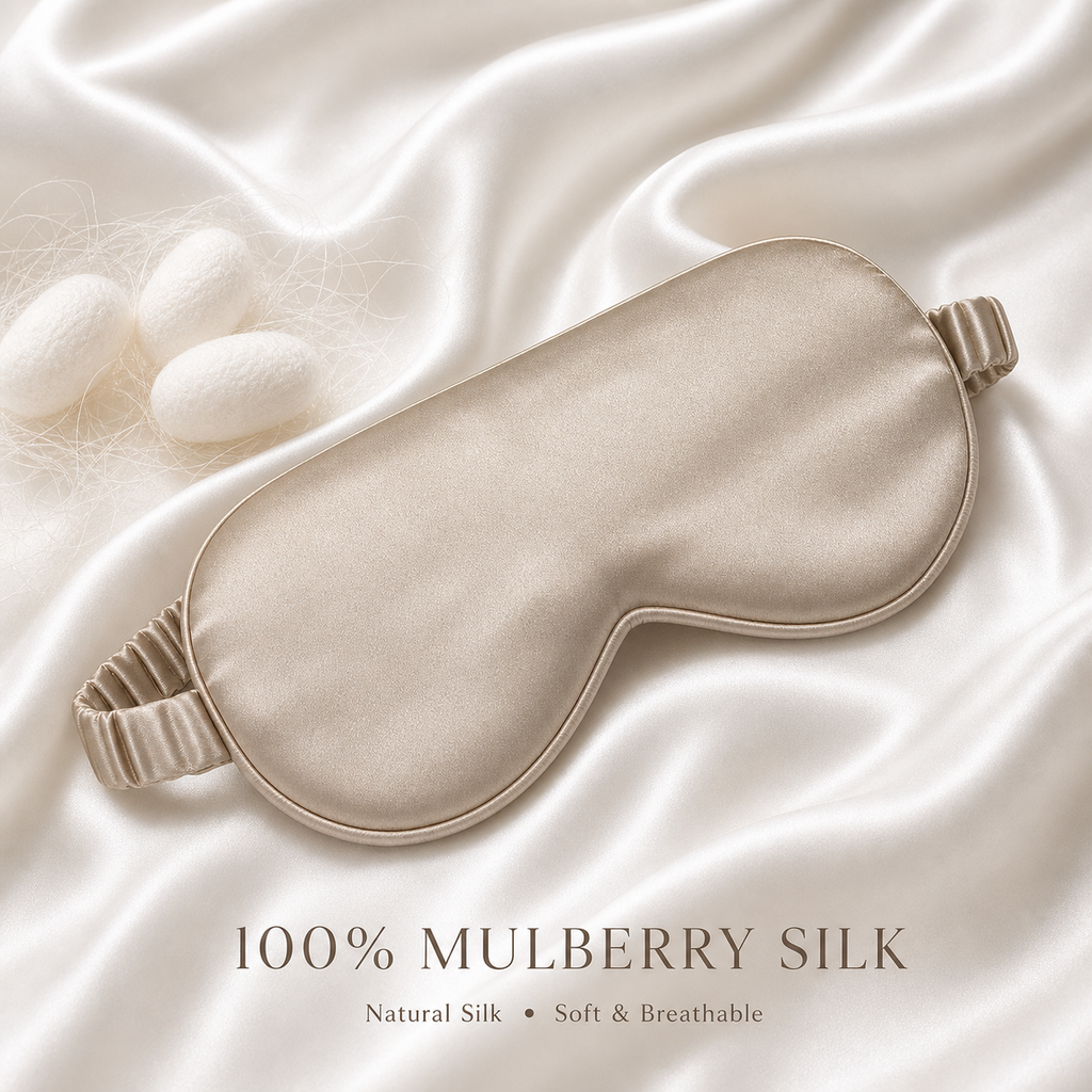 Champagne mulberry silk eye mask