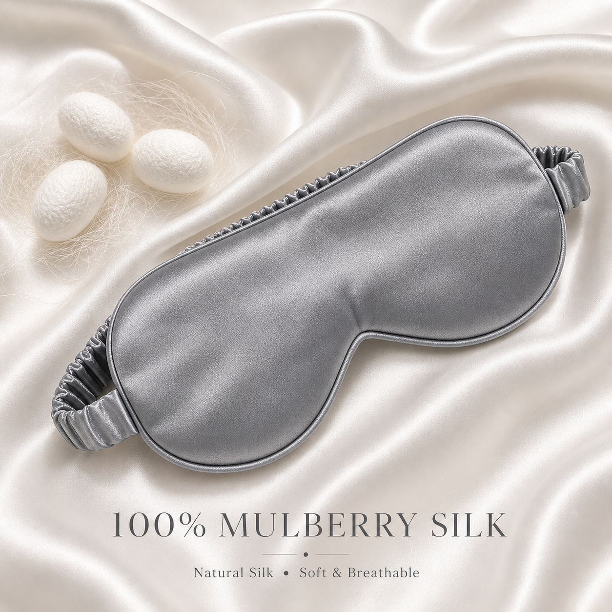 Silver mulberry silk eye mask
