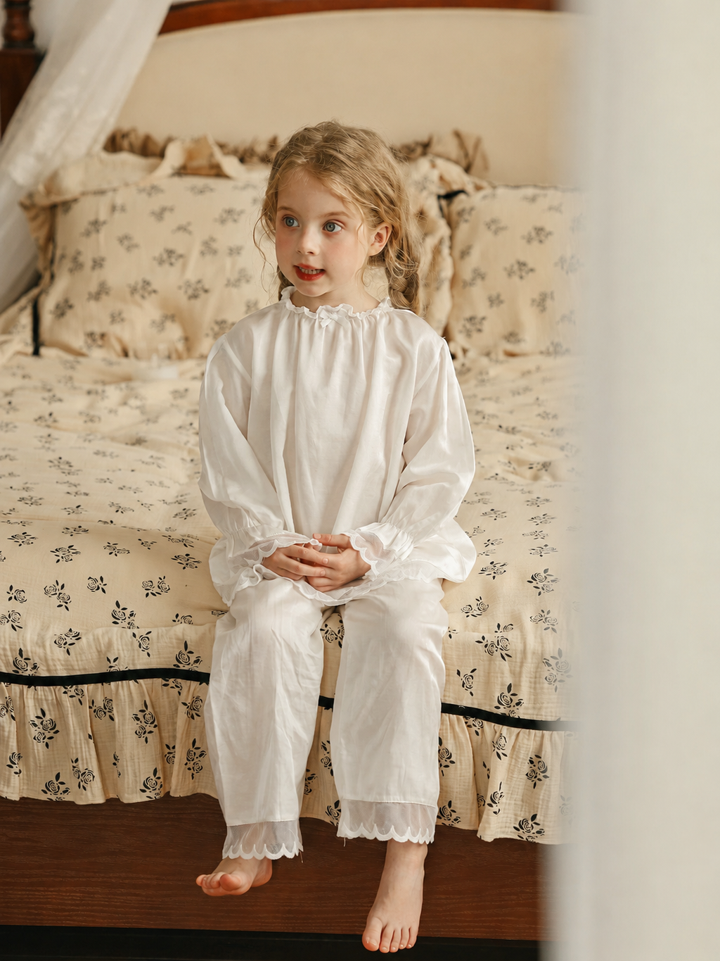 Girls’ silk-cotton soft lounge set - image 2
