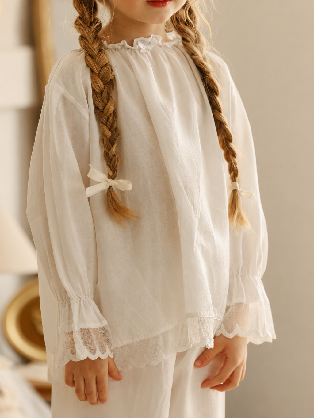 Girls’ silk-cotton soft lounge set - image 5