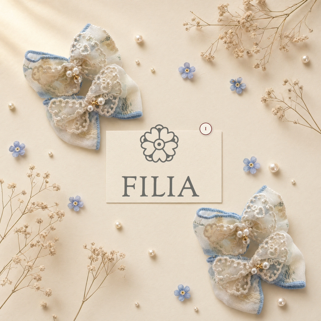 Lace Bow Hair Clip & Hair Tie Collection - variant 1 (labeled v4)