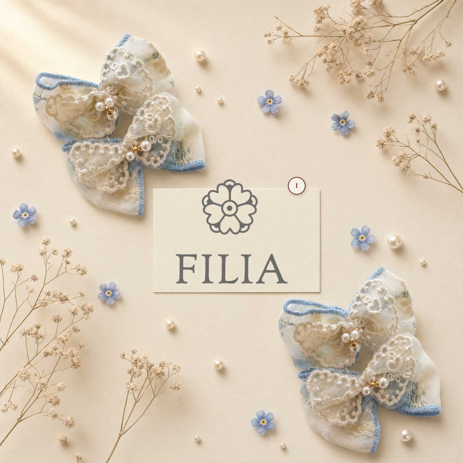 Lace Bow Hair Clip & Hair Tie Collection - variant 1 (labeled v4)