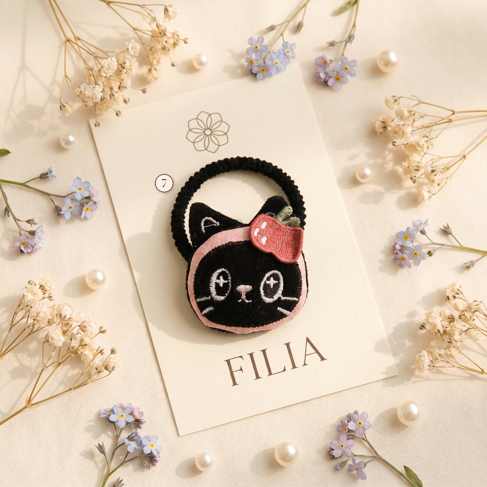 Plush Animal Hair Clip & Hair Tie Set - variant 7 (labeled v4 v3)