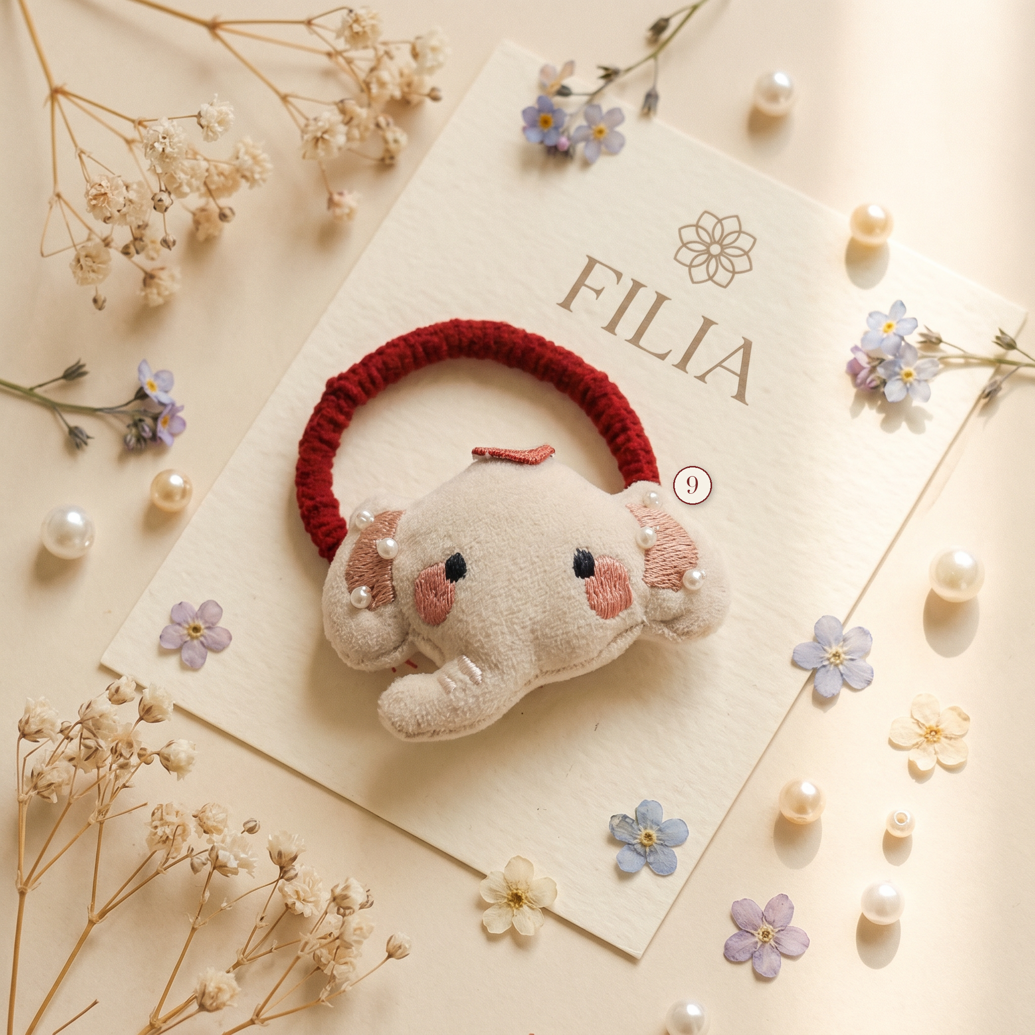 Plush Animal Hair Clip & Hair Tie Set - variant 9 (labeled v4 v3)