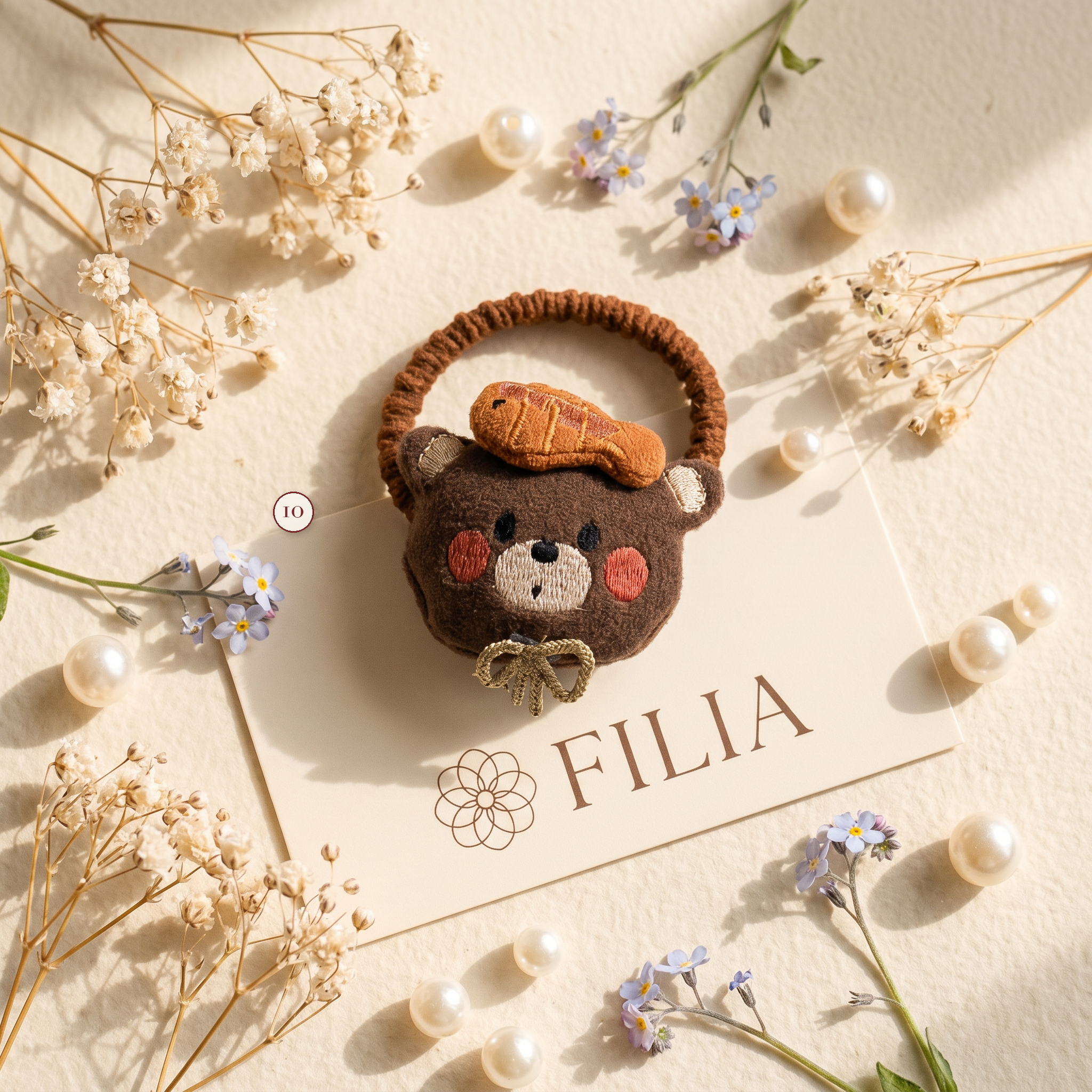 Plush Animal Hair Clip & Hair Tie Set - variant 10 (labeled v4 v3)