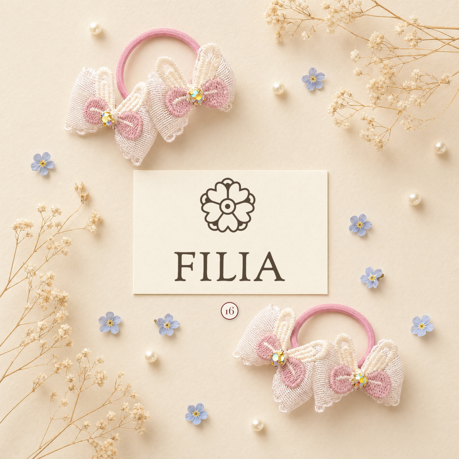 Lace Bow Hair Clip & Hair Tie Collection - variant 16 (labeled v4 v3)