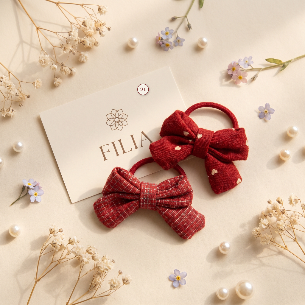 Christmas Holiday Plush Hair Tie Collection - variant 21 (labeled v4 v3)