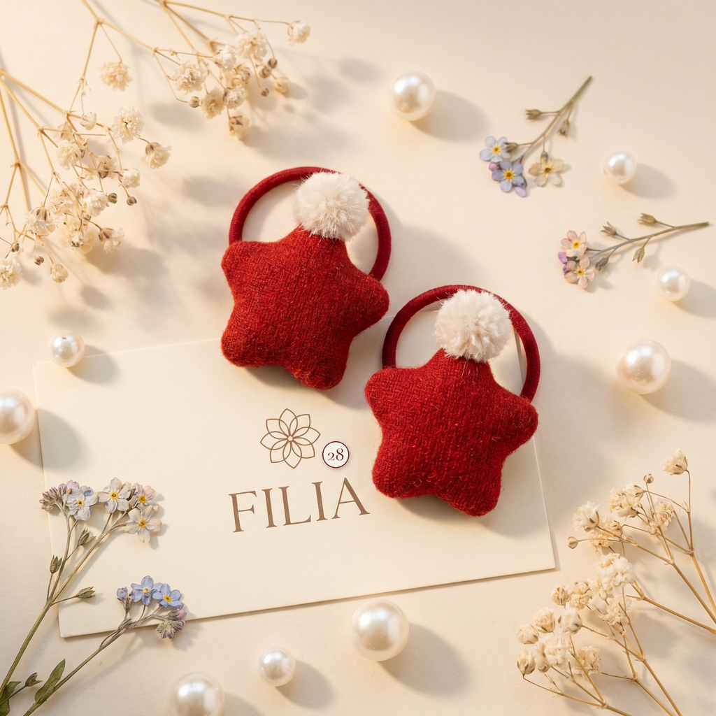 Christmas Holiday Plush Hair Tie Collection - variant 28 (labeled v4 v3)